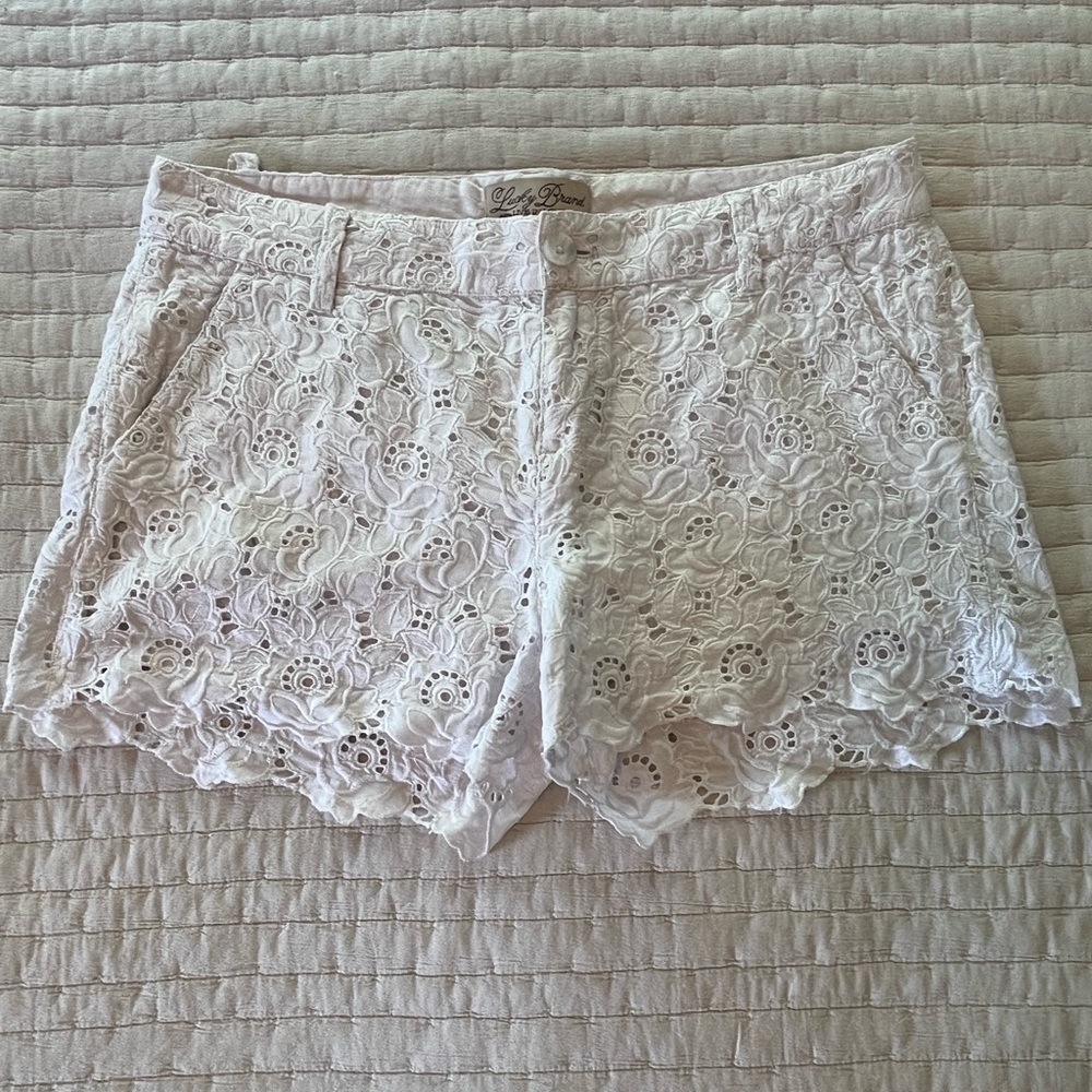Lucky Brand White Eyelet Shorts, Size 29